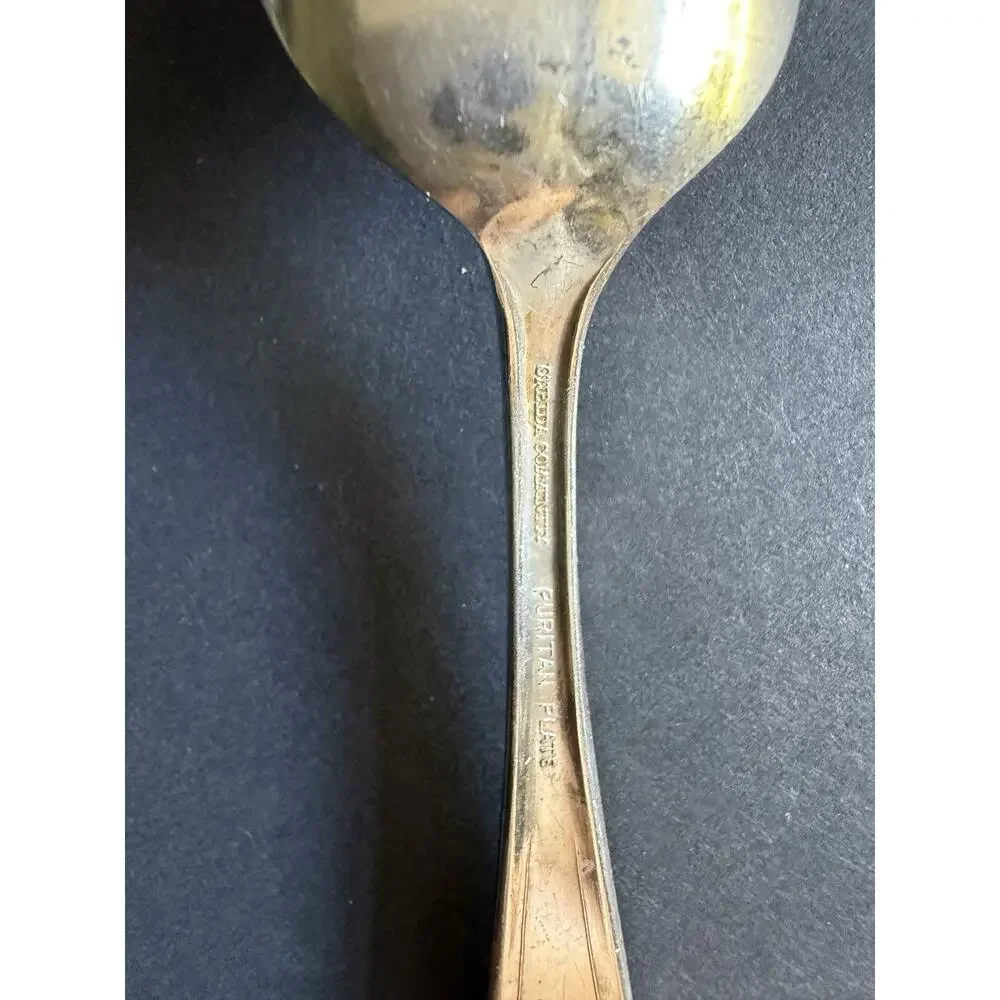 Vintage Oneida Community Puritan Plate Silverplate Spoon - Milady Beaded Pattern